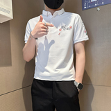 B323-PL24-P48控68社会小伙短袖POLO衫店主风痞帅百搭半袖衣服，男装Polo衫，星座301C（原B323）