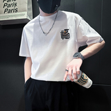 B323-DT60-特P38控58短袖T恤男社会小伙店主风圆领潮牌半袖衣服，男装T恤，星座301C（原B323）