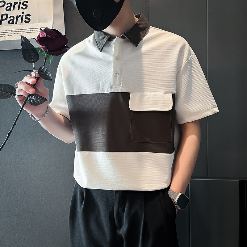 B323-PL21-P55控75短袖男polo衫社会小伙店主风夏季新款高级感,男装Polo衫,星座301C（原B323）