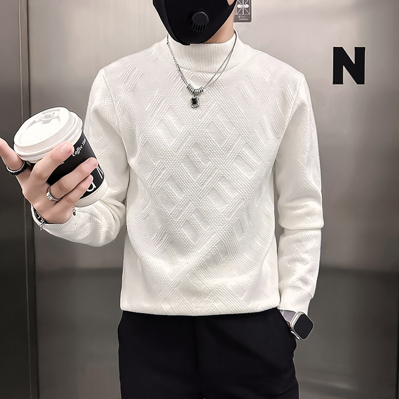 高支高密抖音社会小伙毛衣男肌理感提花针织衫B323-M37-P78控108，男装针织衫/毛衣，星座301C（原B323）