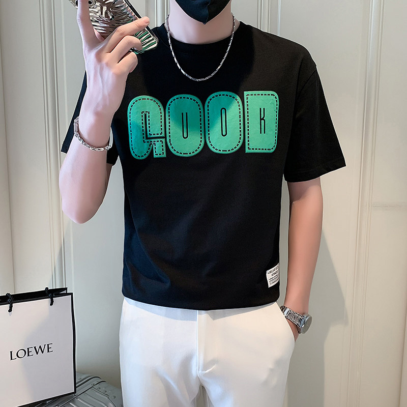 2025新款潮牌社会小伙短袖T恤good字母印花B323-DT01-特P38控58,男装T恤,星座301C（原B323）