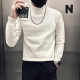 高支高密抖音社会小伙毛衣男半高领提花针织衫B323-M36-P78控108，男装针织衫/毛衣，星座301C（原B323）