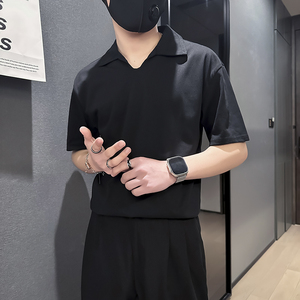 男士短袖T恤韩版潮流翻领polo衫社会小伙店主风B323-DT41-P48控68图片
