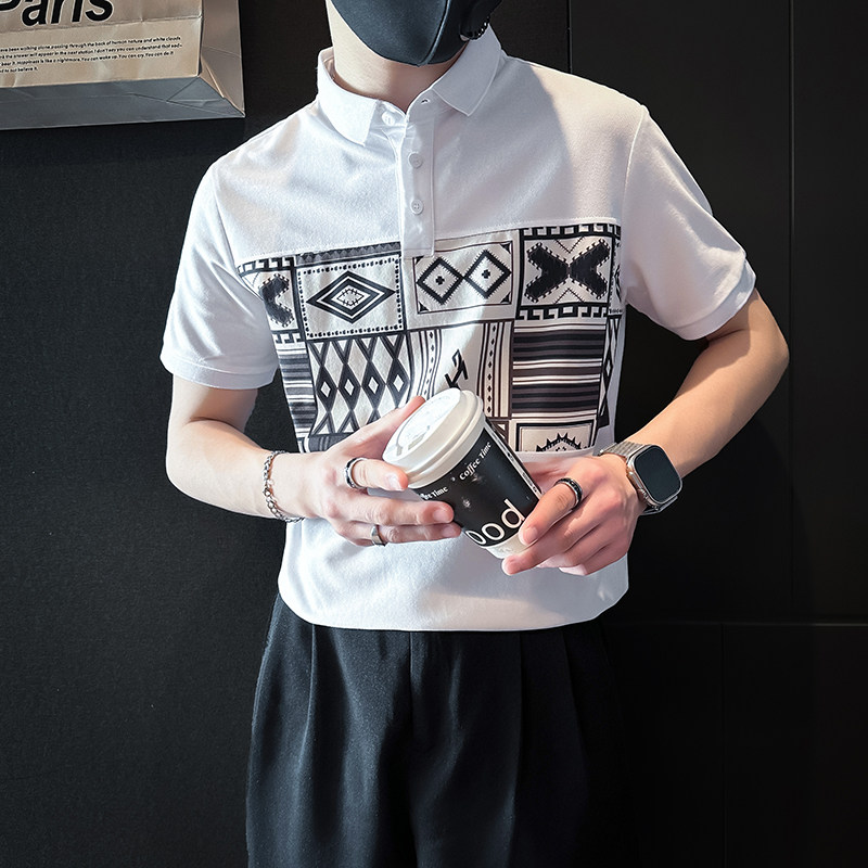 B323-PL20-P55控75短袖男POLO衫社会小伙店主风夏季新款高级感,男装Polo衫,星座301C（原B323）