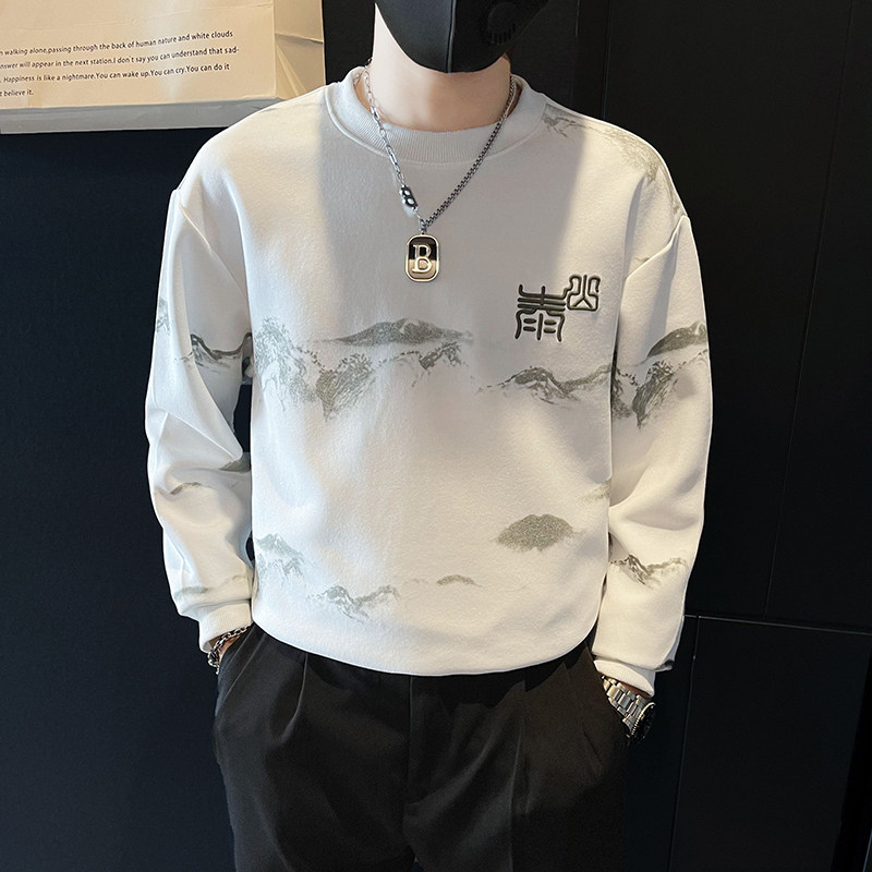 泰山印花刺绣卫衣男潮牌社会小伙高级感痞帅外套B323/WY13/P65,女装短外套,星座301C（原B323）