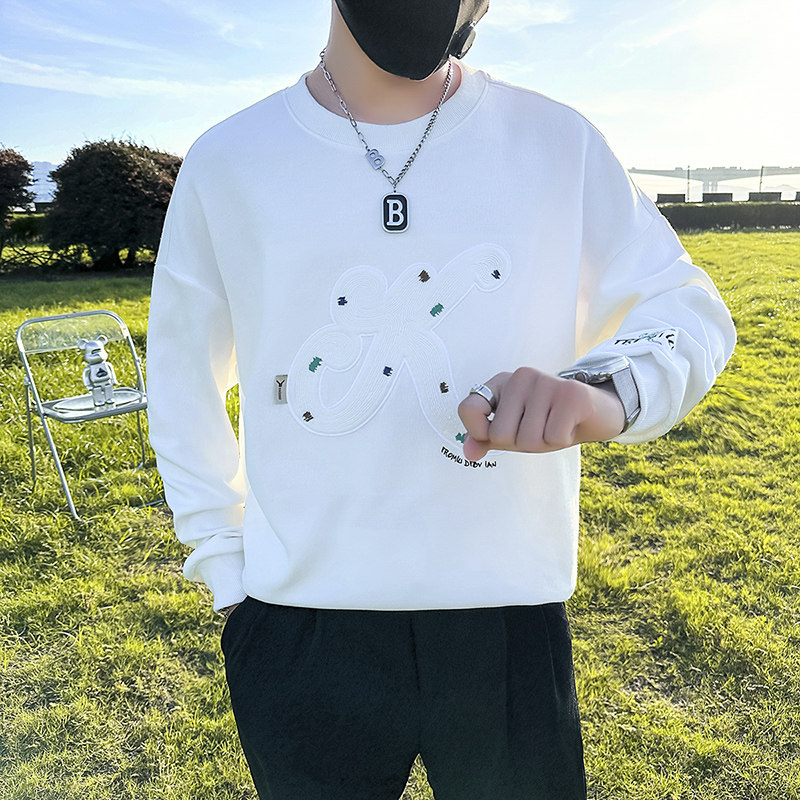 宽松卫衣男潮牌重工刺绣高级感痞帅社会小伙外套B323/WY17A/P68,男装卫衣,星座301C（原B323）