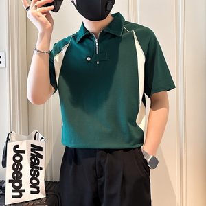 设计感半拉链短袖男POLO衫社会小伙店主风青年潮流B323-PL16-P55图片