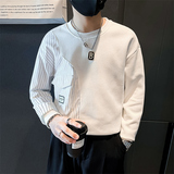 条纹拼接真口袋卫衣男设计感潮牌社会小伙长袖外套B323/WY09/P58，女装短外套，星座301C（原B323）