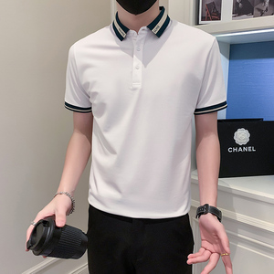 社会小伙短袖polo衫男修身潮流时尚抖音PL03/特P48控68图片