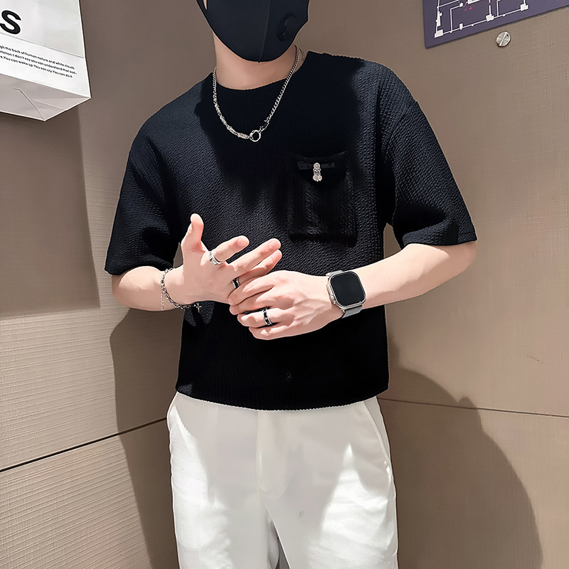 B323-DT70-P48控68社会小伙短袖T恤男店主风潮流百搭半袖衣服,男装T恤,星座301C（原B323）