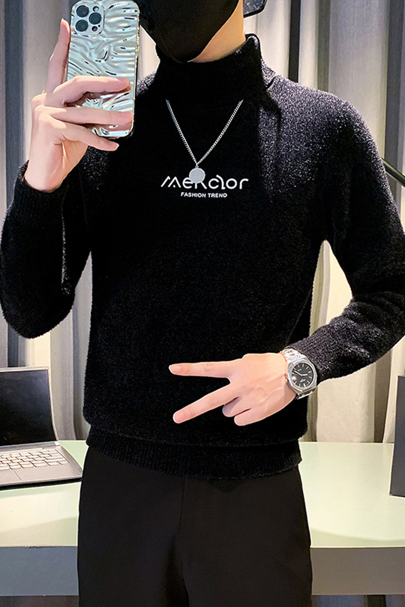 社会小伙毛衣男潮牌2023新款高领字母高级感打底衫M31-特P58控79,男装针织衫/毛衣,星座301C（原B323）