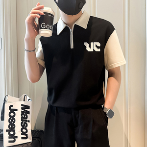 polo衫男士短袖夏季2025新款痞帅高社会小伙店主风B323-PL19-P55图片