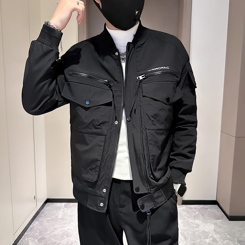 秋冬工装外套男高级感潮牌棒球领社会小伙夹克B323-JK07P108图片