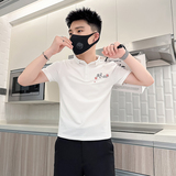 B323-PL24A-P48控68风刺绣Polo衫男短袖夏季修身T恤社会小伙，男装T恤，星座301C（原B323）