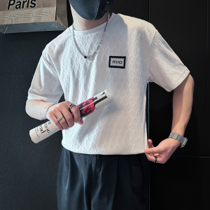 B323-DT51-P48控68短袖T恤男社会小伙店主风圆领时尚潮牌半袖衣服图片