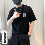 B323-DT60-特P38控58短袖T恤男社会小伙店主风圆领潮牌半袖衣服，男装T恤，星座301C（原B323）
