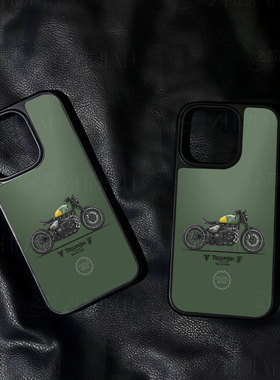 凯旋复古摩托手机壳大孔电镀黑框碳纤纹二合一磁吸适用苹果17promax华为MATE70PROPLUSPURA70ULTRA小米17PROM