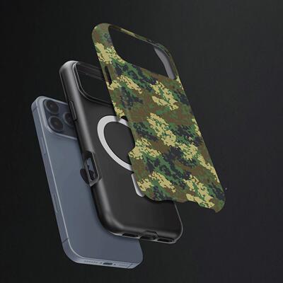 丛林迷彩硬壳磨砂磁吸手机壳适用苹果iphone17promax华为三星S25PLUSP60pro荣耀MAGIC8PROP70PRO