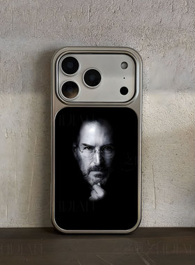 乔布斯托腮像手机壳大孔电镀黑框碳纤纹二合一磁吸适用苹果17promax华为小米14PROP60PROMATE70PROPLUS