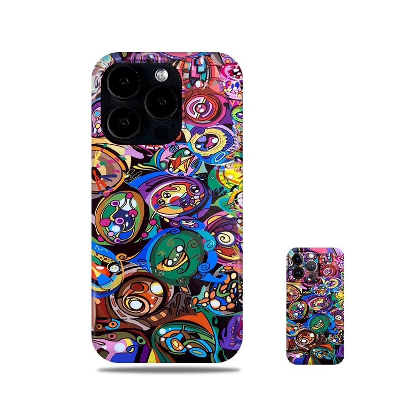 村上隆适用苹果华为荣耀vivooppo小米iphone14promax菲林硬亮面简约创意个性小众全包半包手机壳保护套