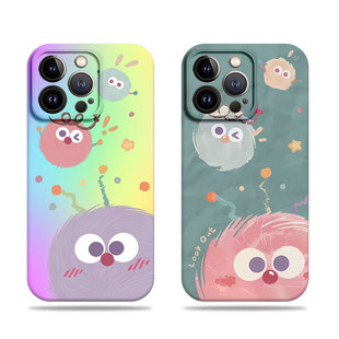 苹果17promax三只煤球菲林情侣手机壳适用苹果华为MATE80PROMAXIQOONEO9畅享60PRO一加ACE5ProIQOO13