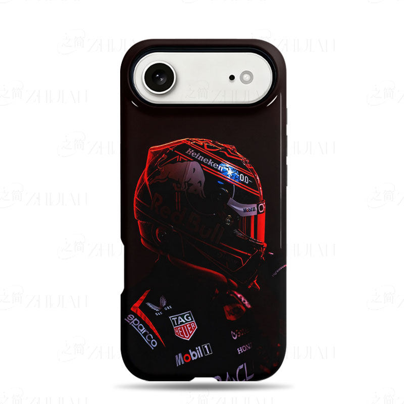 红牛赛车头盔磨砂磁吸手机壳大孔亮面硬壳适用苹果iphone18promax华为PURAXVIEW小米17PROMAX小米CIVI5PRO