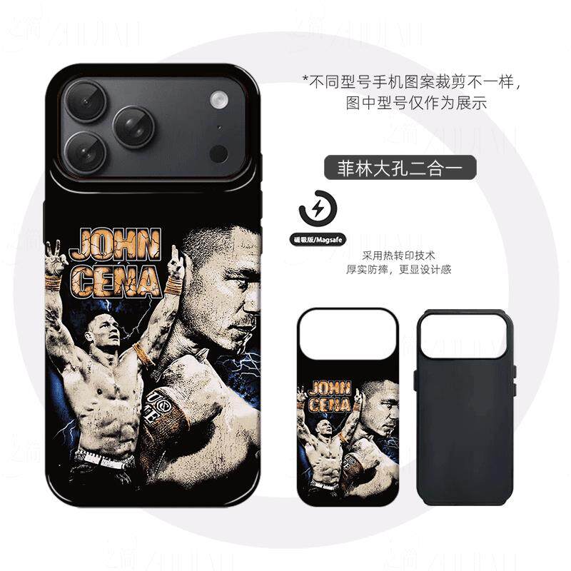 约翰塞纳磨砂磁吸手机壳大孔亮面硬壳适用苹果iphone18promax华为PURAXVIEWOPPOFINDX5PRO荣耀MAGIC8PRO