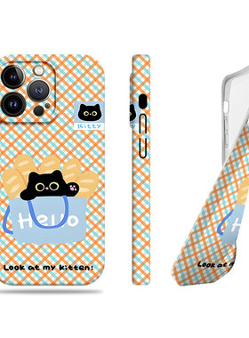 苹果17promax猫咪面包鱼菲林情侣手机壳适用苹果华为P60PROFINDX8PRO小米MIX4P70ULTRAOPPOA97