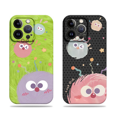 苹果17promax三只煤球菲林情侣手机壳适用苹果华为VIVOY300PROOPPOK13TURBOPRO真我14proP80PROVIVOX200PROMI