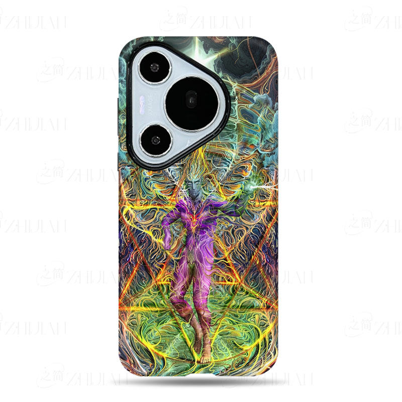 炫彩六芒神人磨砂磁吸手机壳大孔亮面硬壳适用苹果iphone18promax华为PURAXVIEWVIVOS20PROOPPOFINDX9PRO