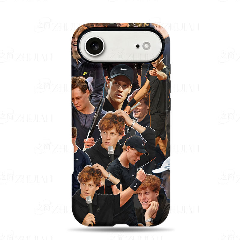 辛纳网球拼贴磨砂磁吸手机壳大孔亮面硬壳适用苹果iphone18promax华为PURAXVIEW红米K90MAX1加12