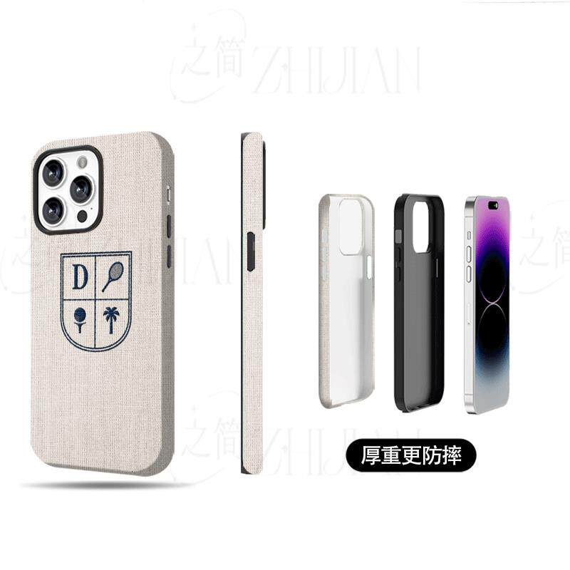 D标刺绣徽章磨砂磁吸手机壳大孔亮面硬壳适用苹果iphone18promax华为PURAXVIEW华为P50PRO红米K60E