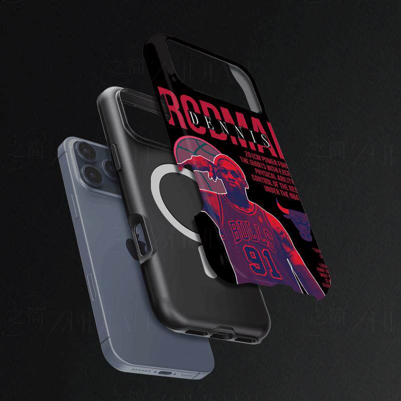 公牛队罗德曼磨砂磁吸手机壳大孔亮面硬壳适用苹果iphone18promax华为PURAXVIEW华为MATE70AIRIQOO12PRO