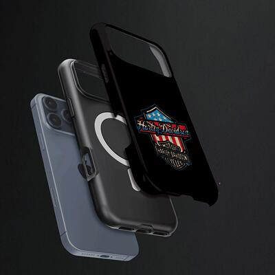 哈雷复古徽章硬壳磨砂磁吸手机壳适用苹果iphone17promax华为小米14proOPPOFINDX9PRO荣耀500pro三星S25ULTRA