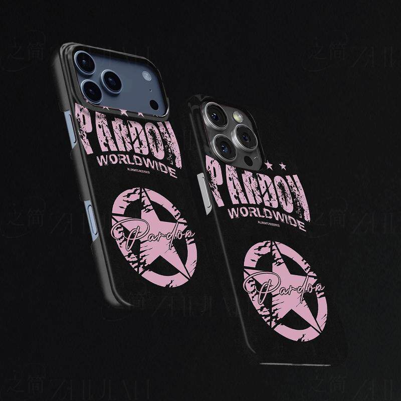 PARDON五角星磨砂磁吸手机壳大孔亮面硬壳适用苹果iphone18promax华为PURAXVIEWOPPORENO10PROPLUS1加15T