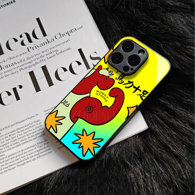 苹果17promax马力十足k玻璃手机壳马年新年祝福有钱适用苹果华为三星S25ULTRA红米NOTE15PROPLUS真我GT8PRO红