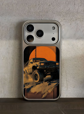 丰田车沙地橙日手机壳大孔电镀黑框碳纤纹二合一磁吸适用苹果17promax华为PURA70PROPLUSMATE70PROPLUS小米15