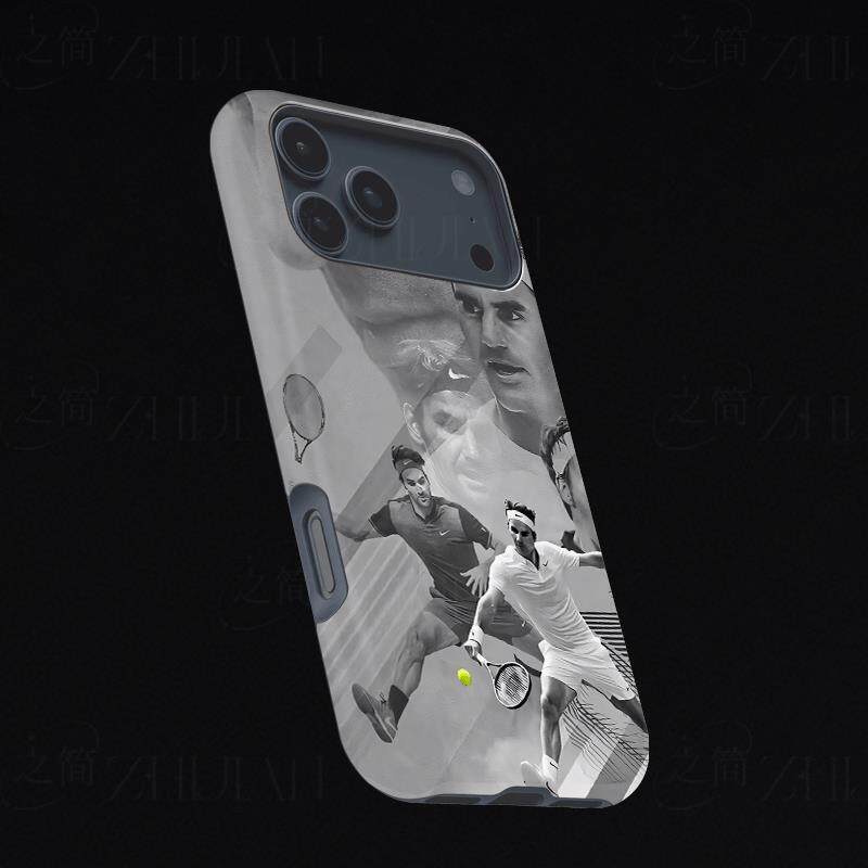 费德勒拼贴磨砂磁吸手机壳大孔亮面硬壳适用苹果iphone18promax华为PURAXVIEWIQOO15荣耀400PRO