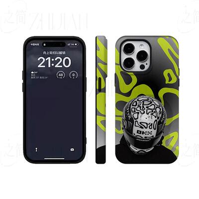迈凯伦头盔磨砂磁吸手机壳大孔亮面硬壳适用苹果iphone18promax华为PURAXVIEW荣耀80PRO1加ACEPRO