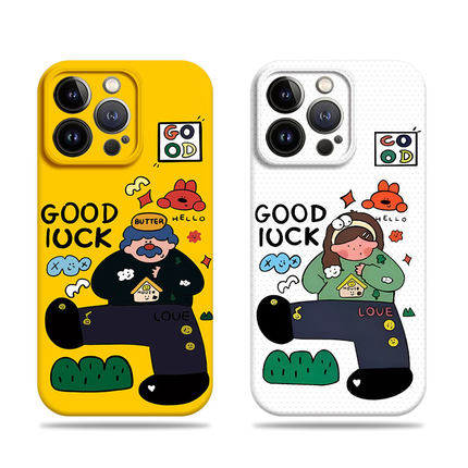 苹果17promax插画大叔女孩菲林情侣手机壳适用苹果华为荣耀MAGIC7PROP70PROOPPORENO13PROP60PROOPPORENO14PR