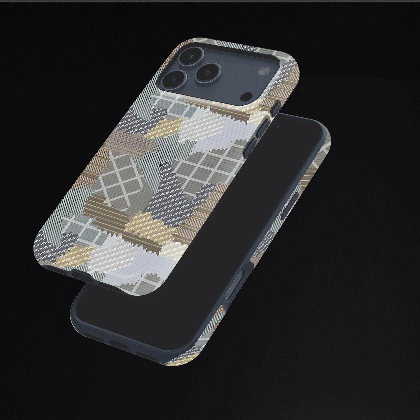 迷彩几何拼接硬壳磨砂磁吸手机壳适用苹果iphone17promax华为荣耀400PRO小米15PROOPPOFINDX9PROVIVOX200S