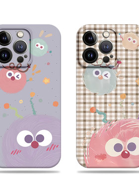 苹果17promax三只煤球菲林情侣手机壳适用苹果华为三星S24PLUSP60ART荣耀400PROIQOOZ8XOPPOA5PRO