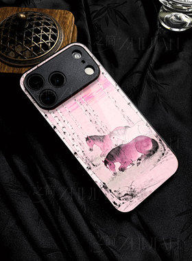 苹果17promax桦林三马玻璃手机壳马年新年祝福有钱适用苹果华为麦芒40一加ACE5至尊版NOVA13PROFINDX8至尊