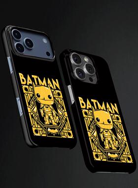 金色蝙蝠侠硬壳磨砂磁吸手机壳适用苹果iphone17promax华为小米14pro三星S25ULTRAVIVOX200PROMINI小米15PRO