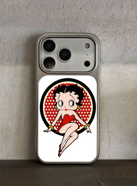 红裙贝蒂娃娃手机壳大孔电镀黑框碳纤纹二合一磁吸适用苹果17promax华为PURA70PROPLUSMATE70PROPLUS小米14PR