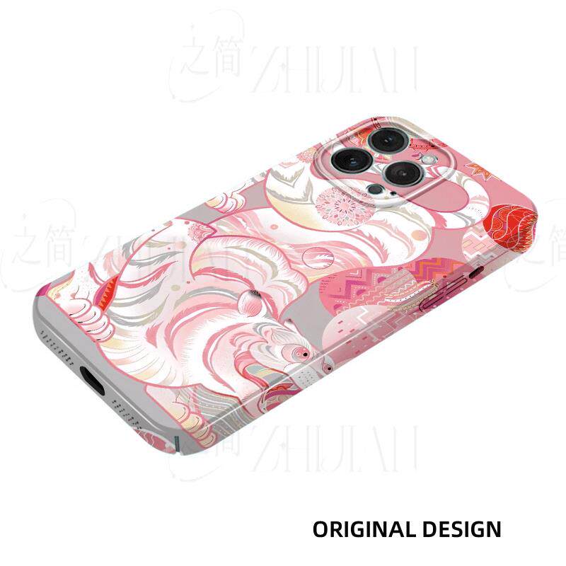 粉虎国风时钟画磨砂磁吸手机壳大孔亮面硬壳适用苹果iphone18promax华为PURAXVIEW红米NOTE14PROPLUS1加ACE5