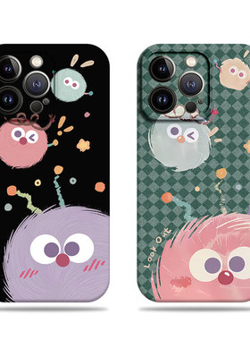 苹果17promax三只煤球菲林情侣手机壳适用苹果华为荣耀300PROVIVOY300PROOPPORENO14PRO荣耀MAGIC7PROVIVOY76