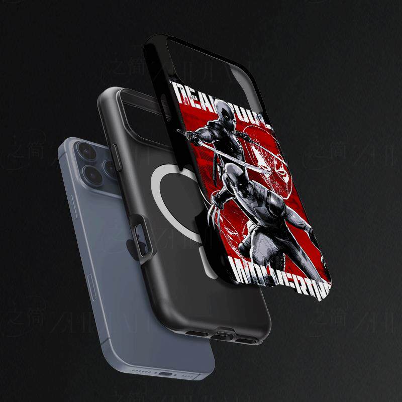 死侍与金刚狼磨砂磁吸手机壳大孔亮面硬壳适用苹果iphone18promax华为PURAXVIEW华为P40PROOPPORENO15C