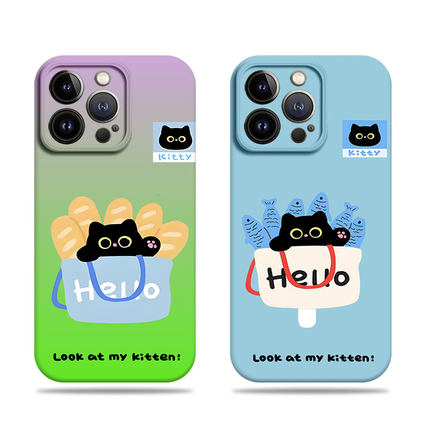 苹果17promax猫咪面包鱼菲林情侣手机壳适用苹果华为小米13ULTRA红米NOTE15PROPLUSFINDX8至尊真我GT7VIVOX10