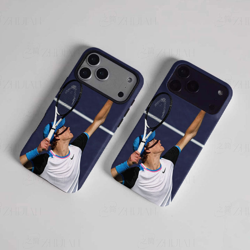 辛纳网球发球磨砂磁吸手机壳大孔亮面硬壳适用苹果iphone18promax华为PURAXVIEWOPPORENO10PRO红米NOTE13PROP